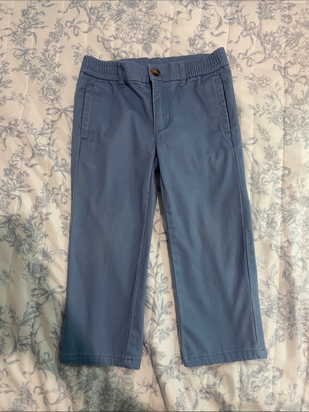 Janie and Jack Classic Straight-Leg Pants in Dusty Blue size 2t